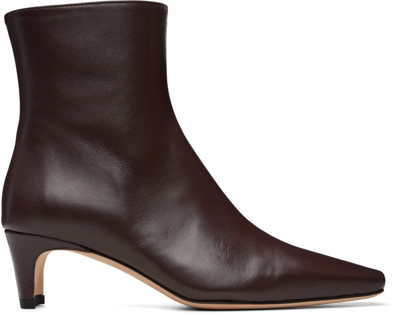 Staud Brown Wally Ankle Boots 262386F113002