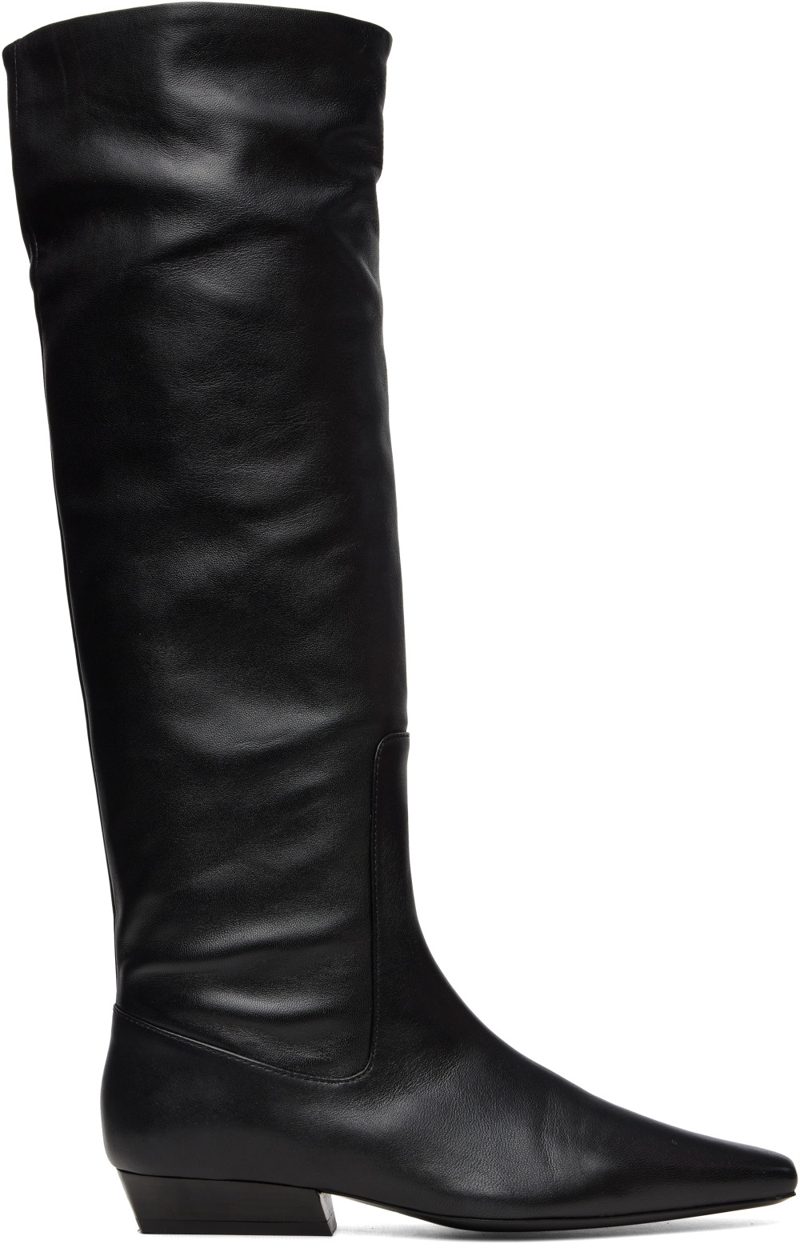Staud Black Wally Flat Boots 262386F115001