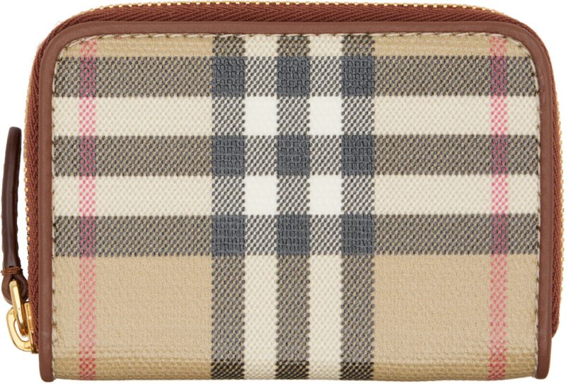 Beige Small Check Zip Wallet 262376F040003
