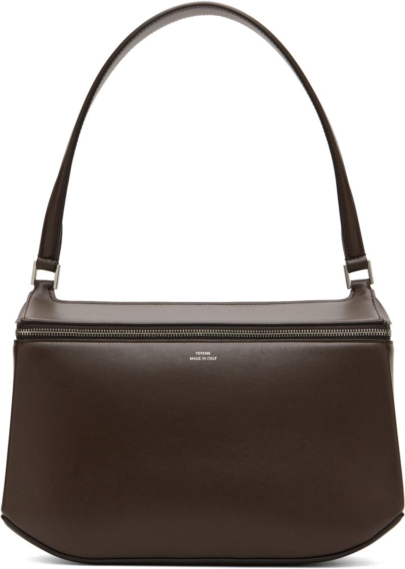 TOTEME Brown Clip Leather Shoulder Bag 262771F048006