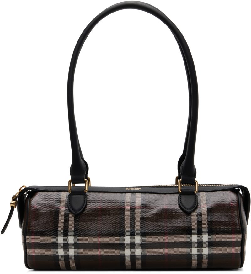 Brown Mini Check Barrel Bag 262376F048010