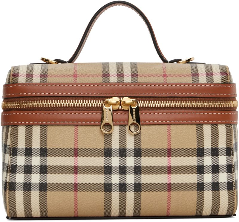 Beige Check Vanity Bag 262376F046014