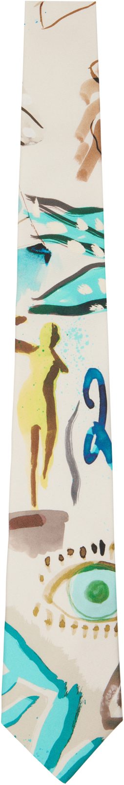 Paul Smith [오프화이트] Silk Inkworks Tie 262260M158006