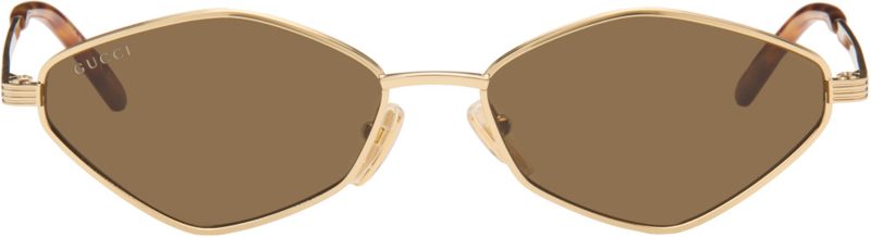 Gold Geometric-Frame Sunglasses 262451M134031