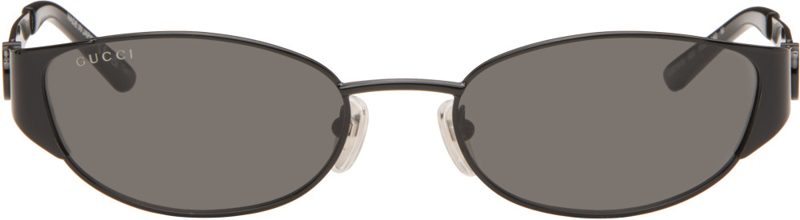 Black Oval-Frame Sunglasses 262451M134021