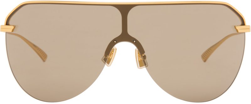 Gold Long Ribbon Shield Sunglasses 262798M134004
