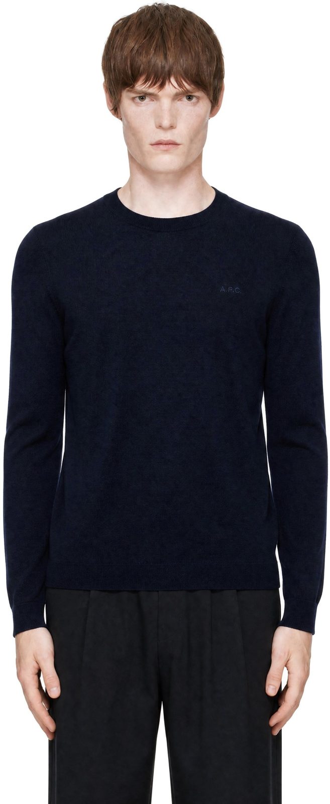 Navy Matt Logo Sweater 252252M201015