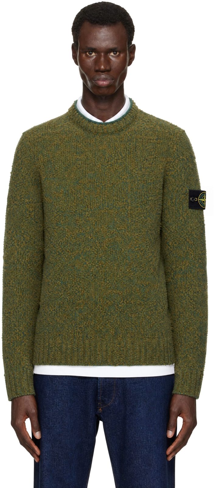 Green 5100031 Speckled Wool Nylon Sweater 262828M201015