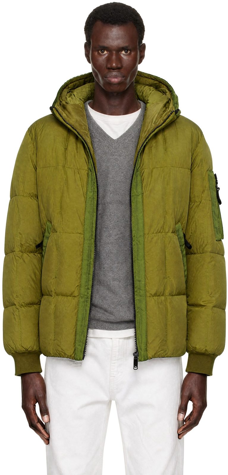 Green 4100034 Crinkle Reps NY Down Jacket 262828M178015