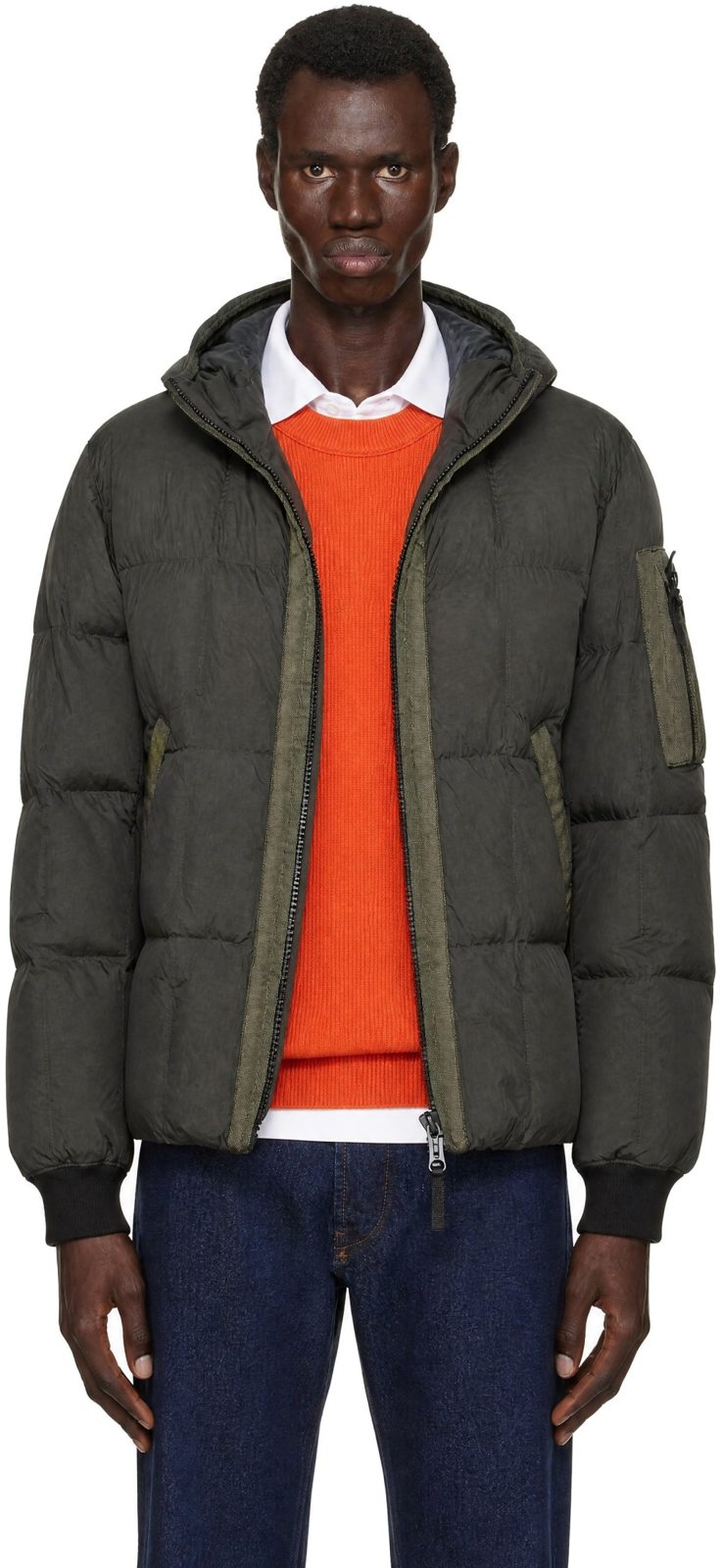 Gray 4100034 Crinkle Reps NY Down Jacket 262828M178014