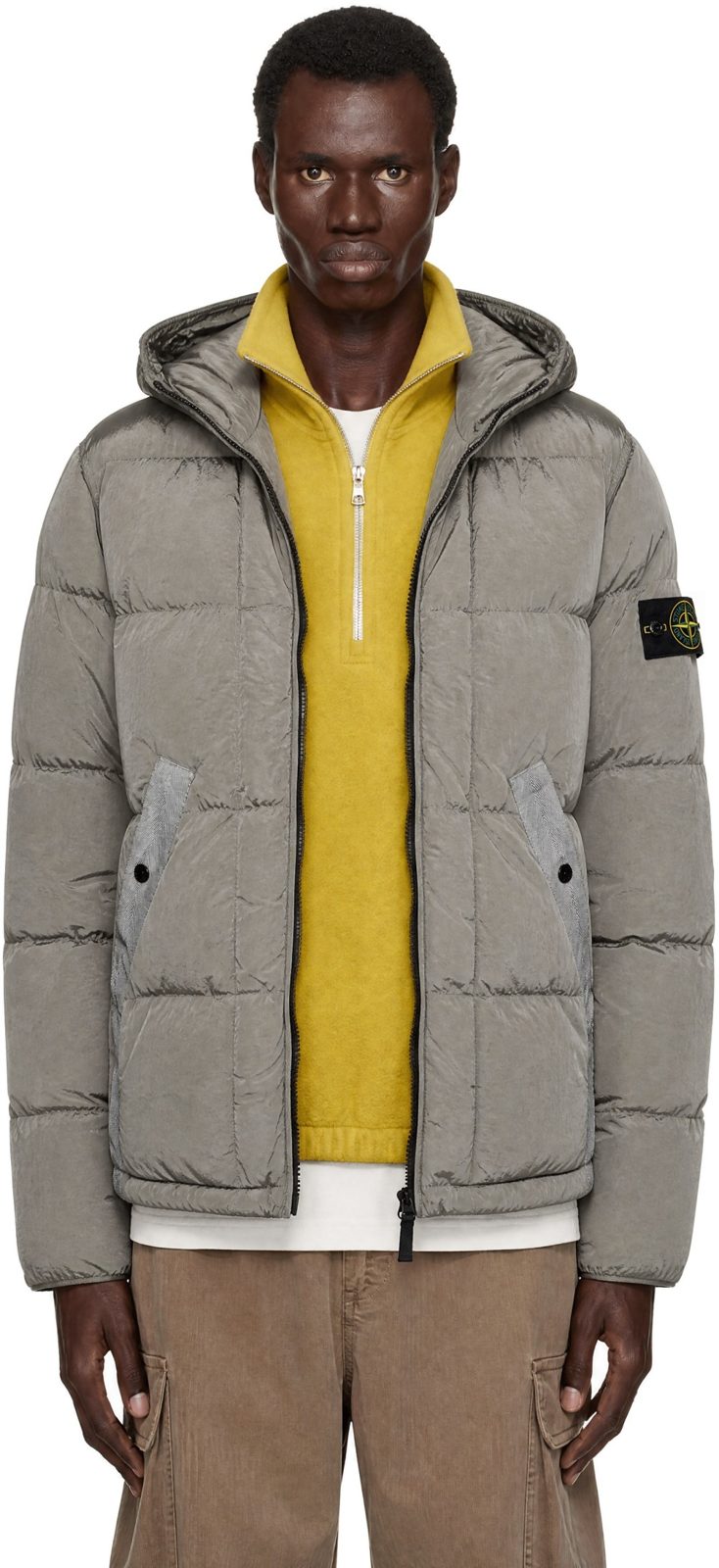 Gray 4100019 Nylon Metal Down Jacket 262828M178016