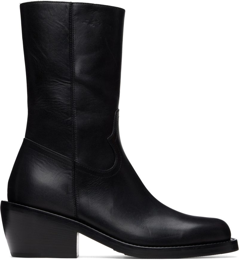 Black High Leather Boots 262358M228001