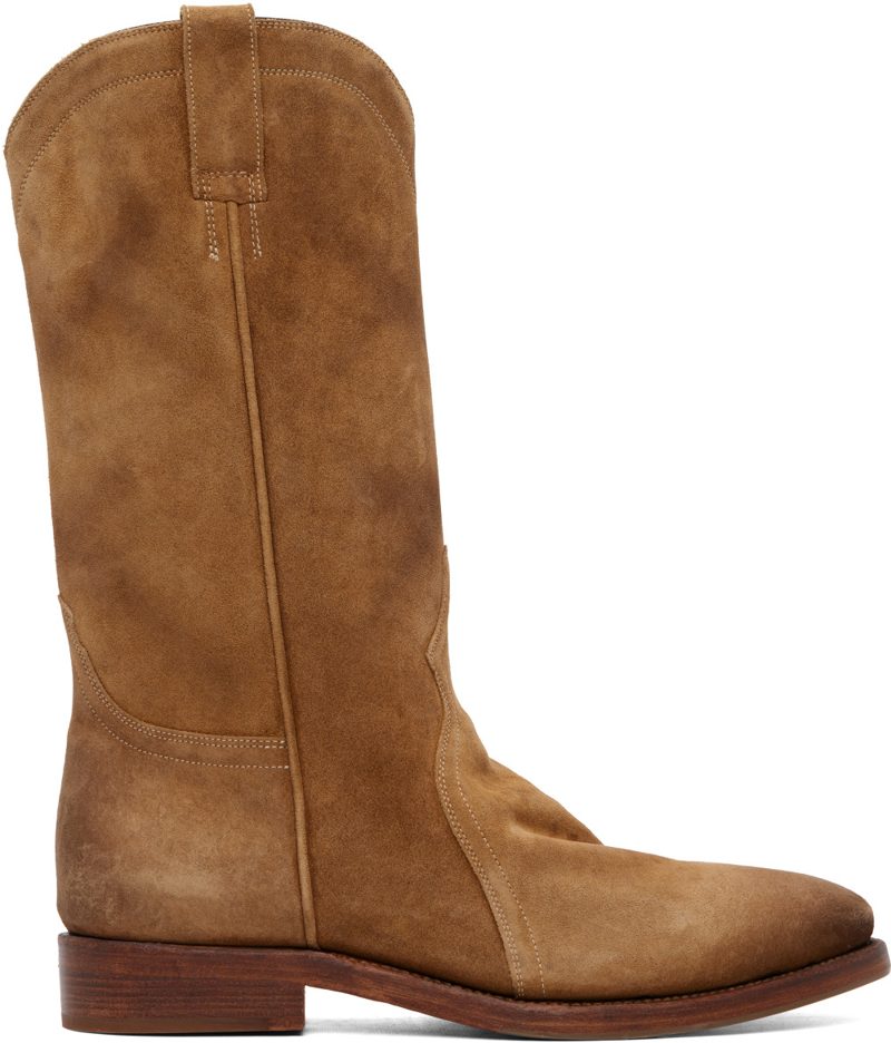 Tan Suede Boots 262249M228002
