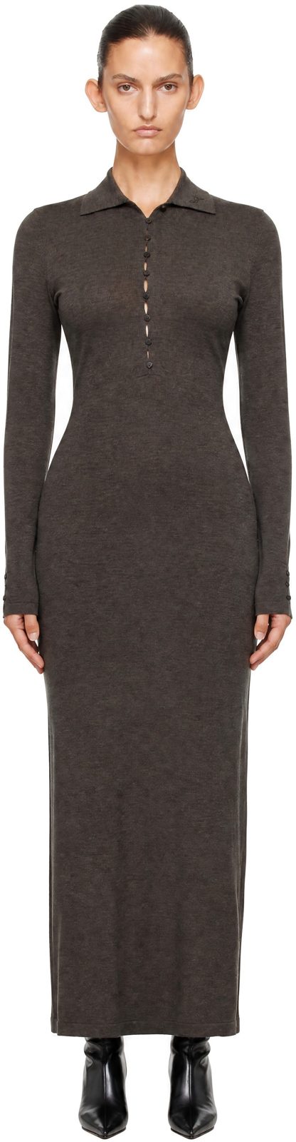 Brown The Merino Polo Maxi Dress 252553F055006