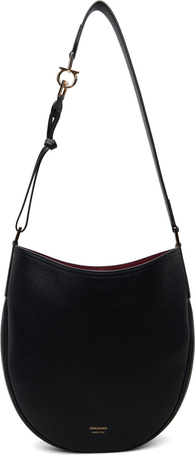 Black Calfskin Shoulder Bag 262270F048002