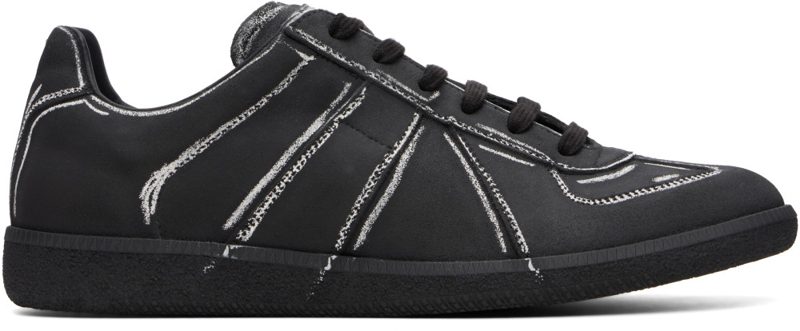 Black & White Chalkboard Replica Sneakers 262168M237040