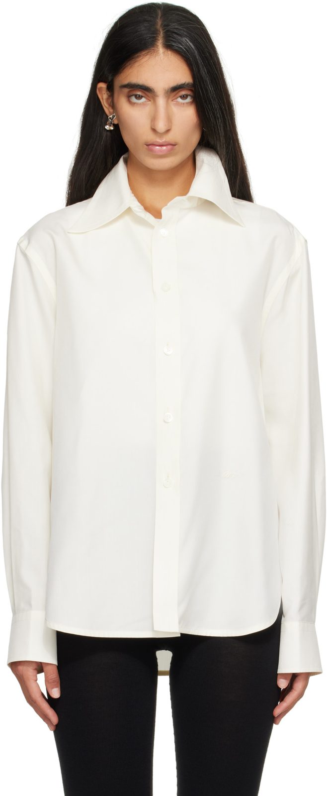 White Silk & Viscose Toile Shirt 262798F109003