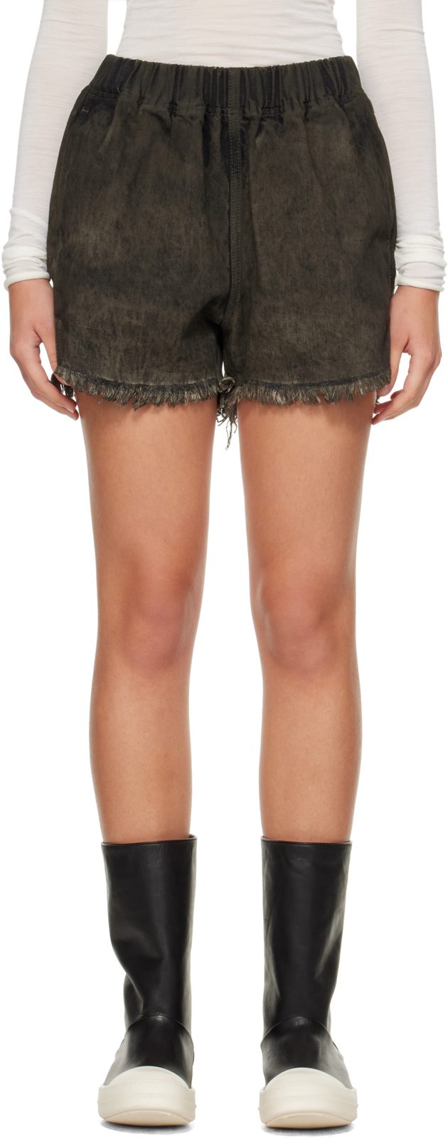 Gray Tower Denim Shorts 262232F088025