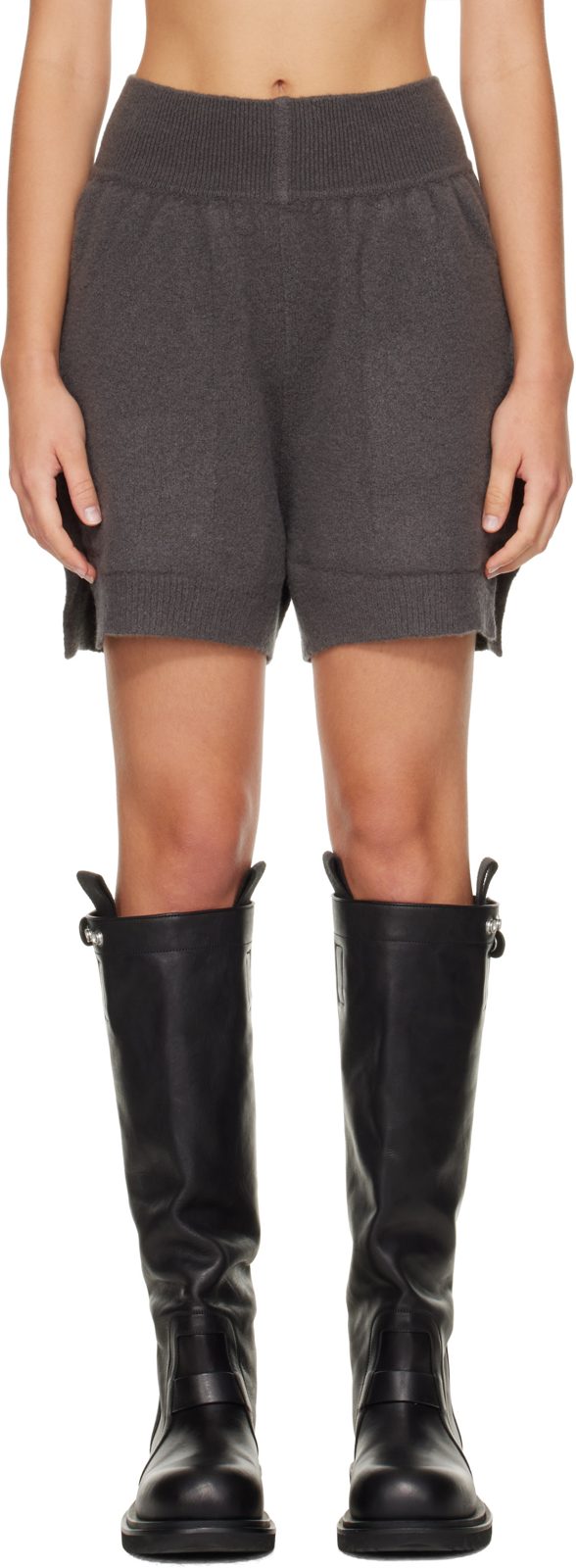 Gray Tower Cashmere Shorts 262232F088019