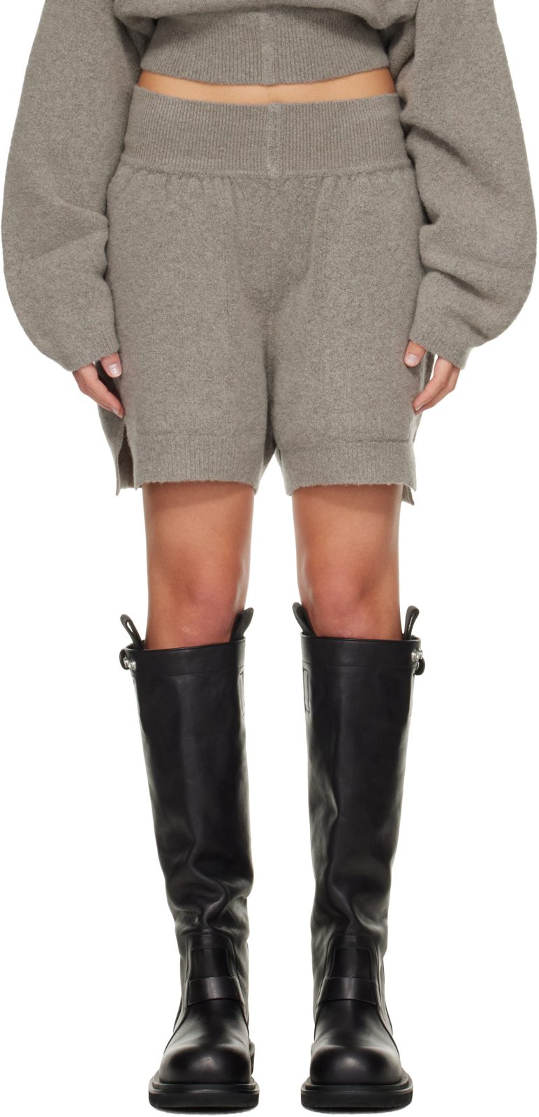 Gray Tower Cashmere Shorts 262232F088018