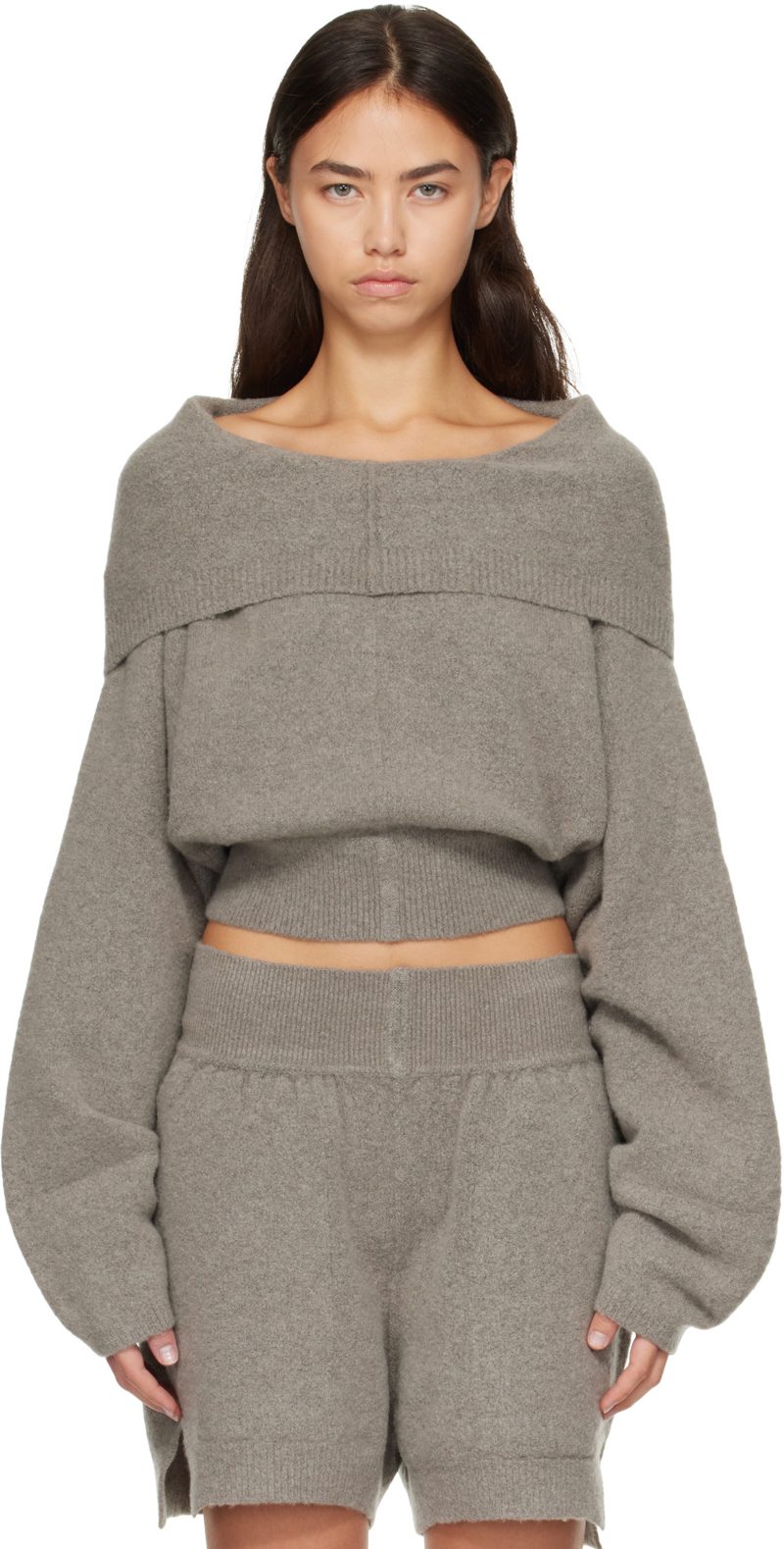 Gray Tower Pull Hoodie 262232F097018
