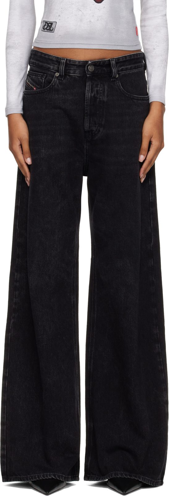 Black 1996 D-Sire Low Waist Relaxed Jeans 262001F069015