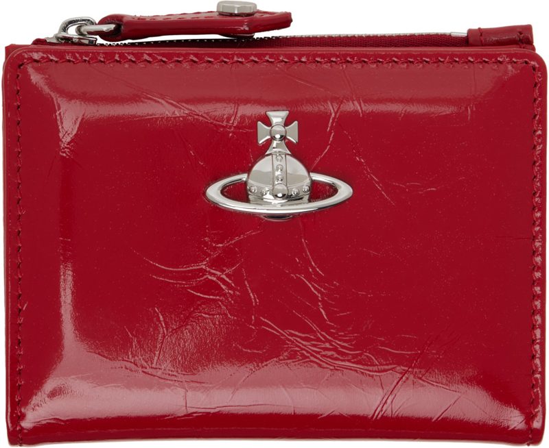 Red Slim Flap Card Holder 262314M163089