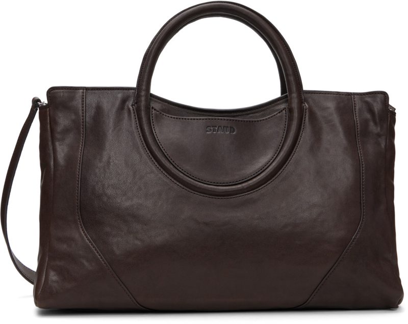 Staud Brown Maude Satchel Tote 262386F049000