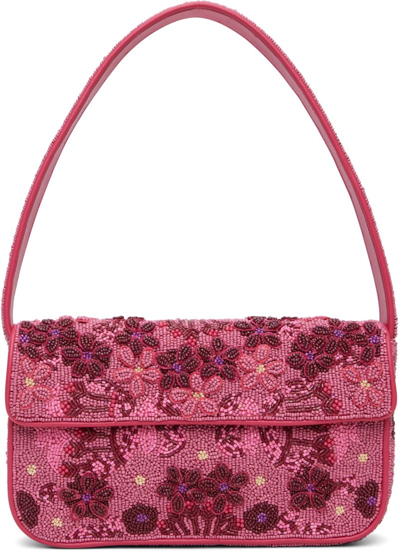Staud Pink Tommy Beaded Bag 262386F048001