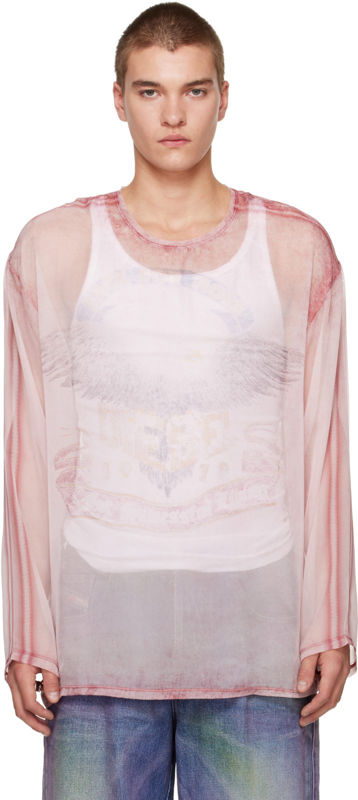 Pink T-DoubleX-LS Top 262001M213022