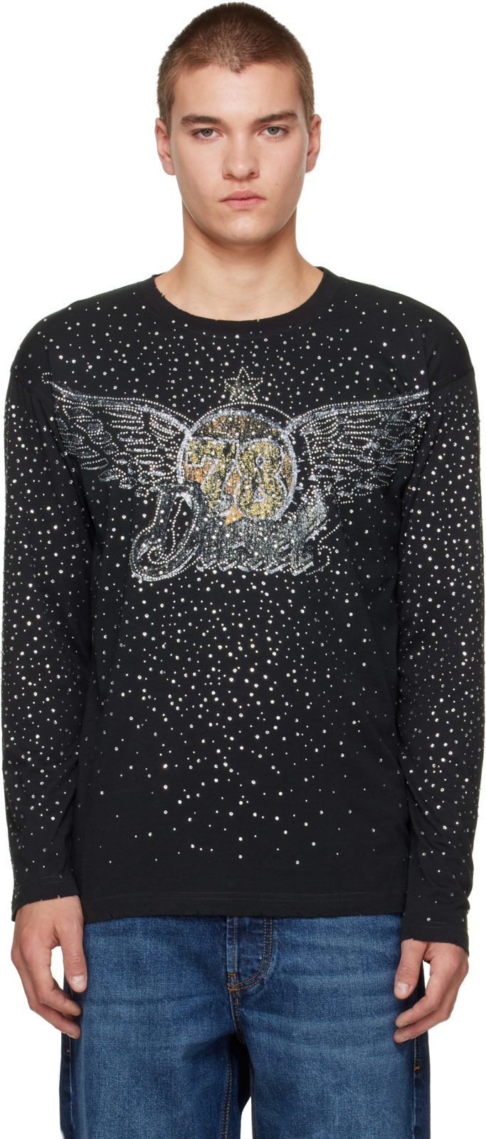 Black T-Edro-CRT-LS T-Shirt 262001M213021