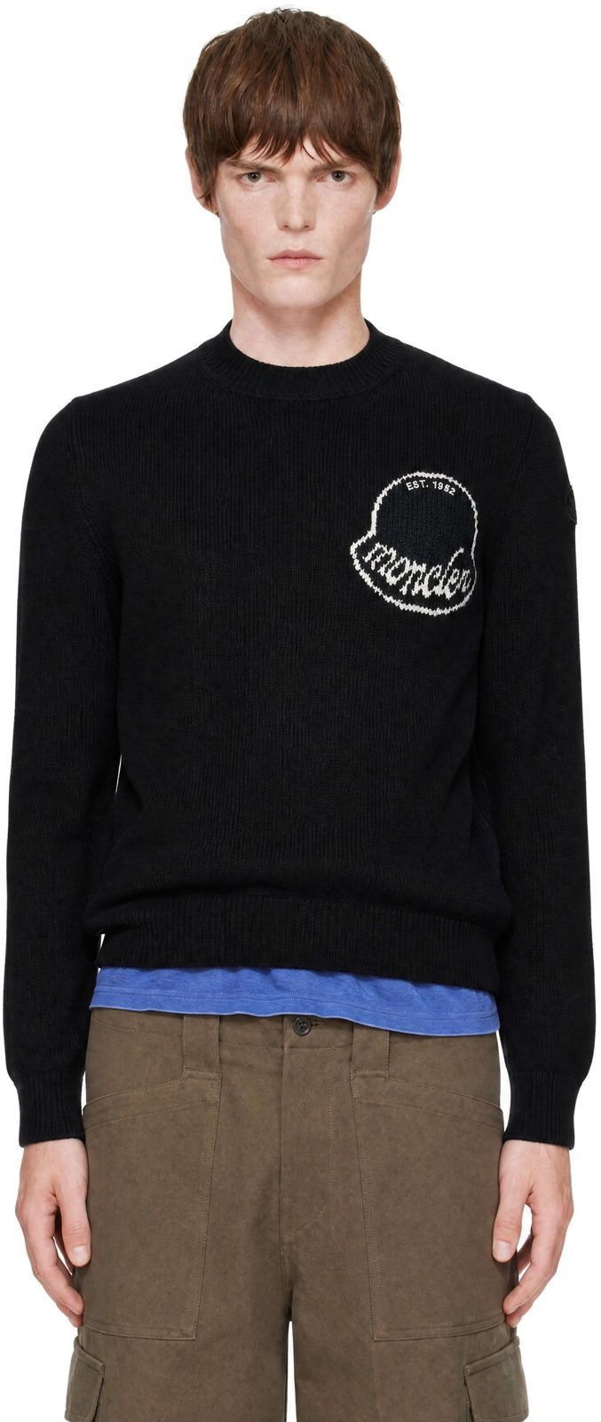 Black Crewneck Sweater 252111M201002