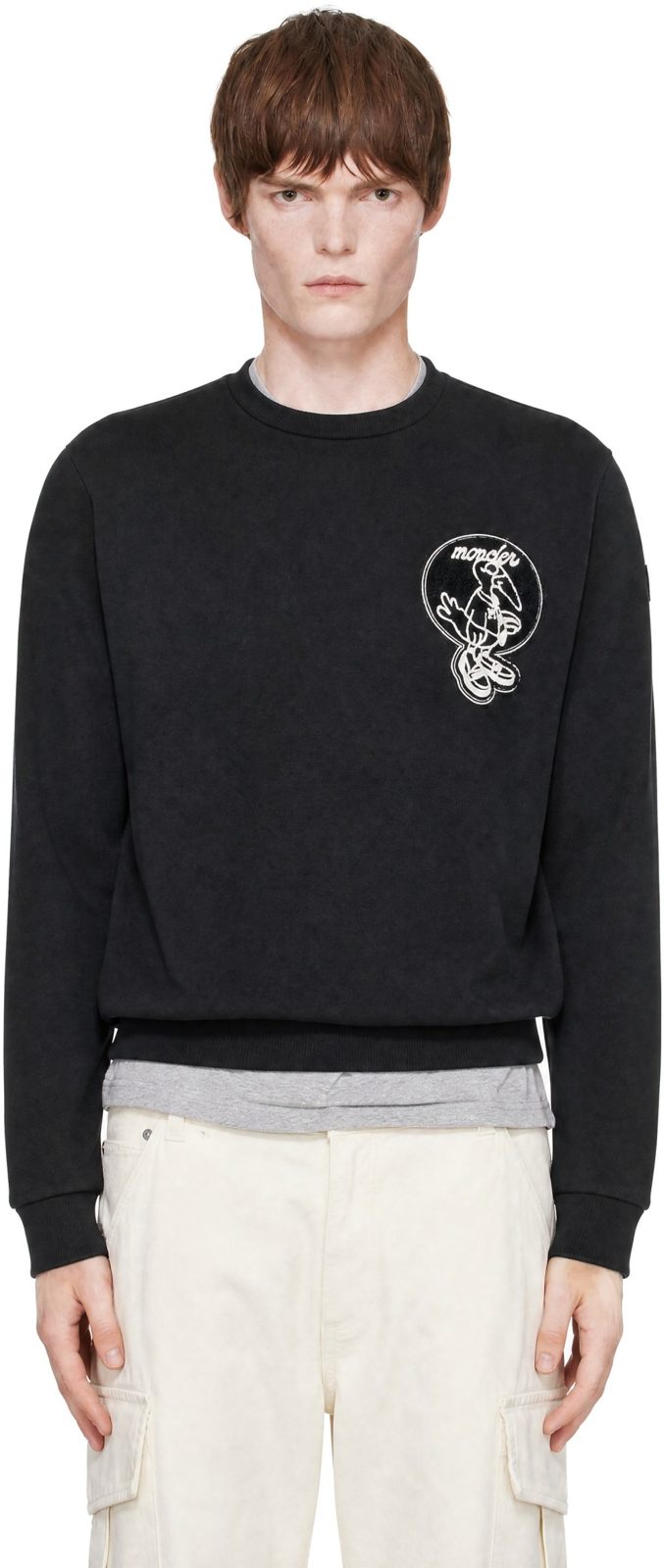Black Mon Duck Patch Sweatshirt 252111M204018
