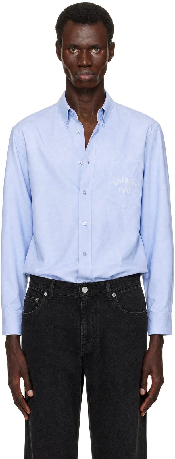Blue Classic Fit Button Down Shirt 252278M192019