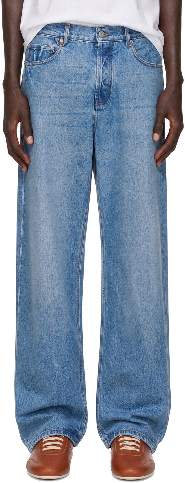 Blue The De-Nimes Straight Jeans 252553M186002