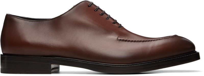 Brown Stitched Oxfords 262270M225000