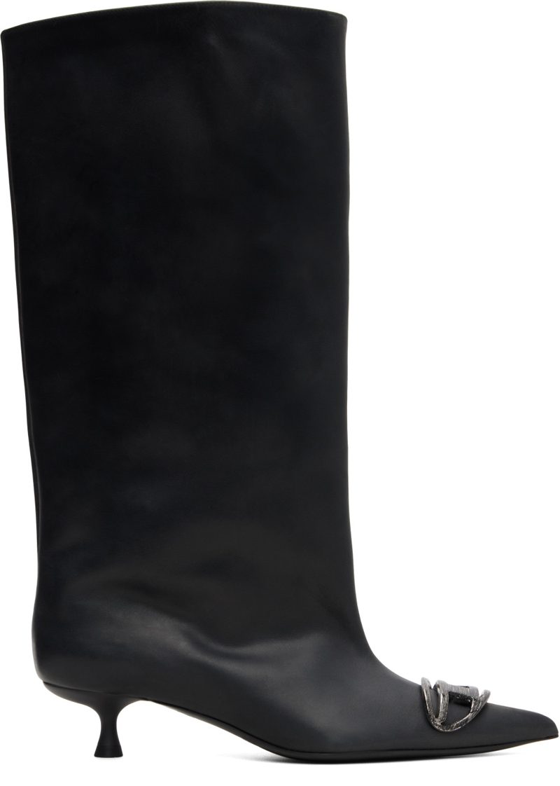 Black D-Venus Tube Knee Boots 262001F115001