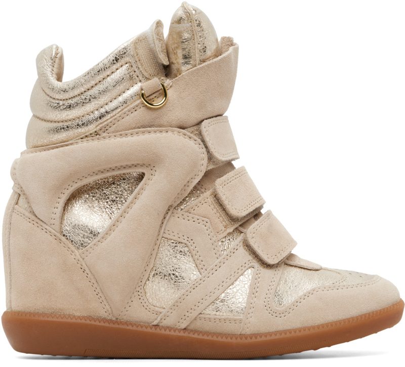 Beige & Gold Bekett Ring Sneakers 262599F127000