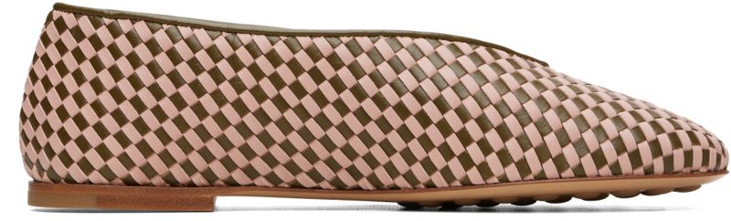 Pink & Khaki Rosa Ballerina Flats 262798F118000