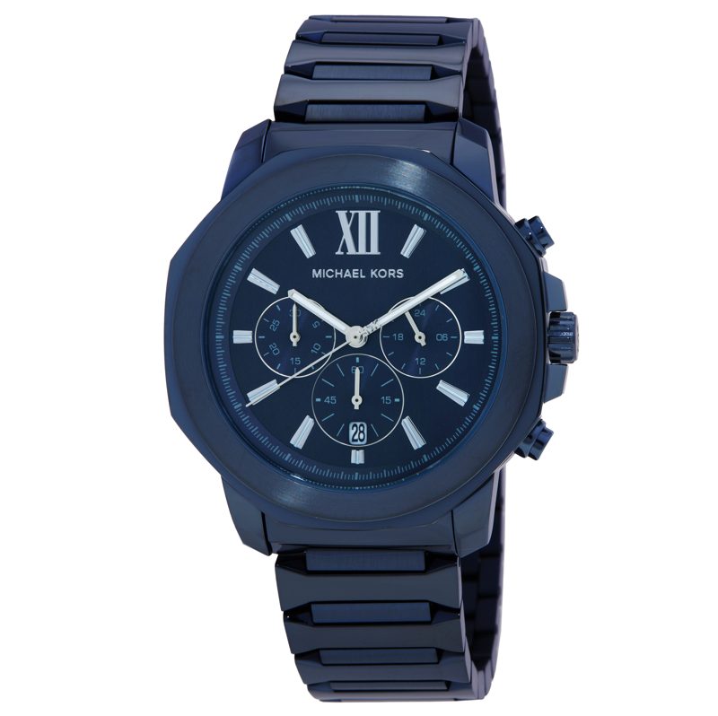 Michael Kors Oversized Prescott Chronograph Quartz Blue Dial Mens Watch MK9251