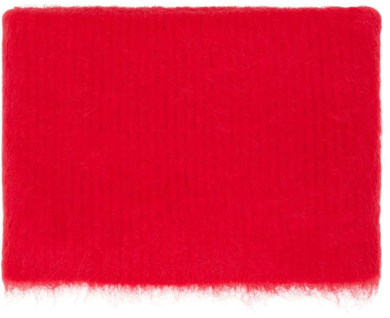 Red Brushed Knit Neck Warmer 262188F028009