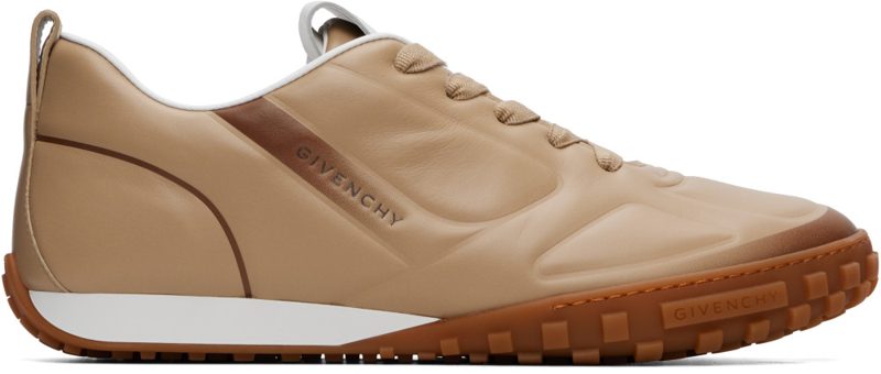 Beige Glide Leather Sneakers 262278M237013