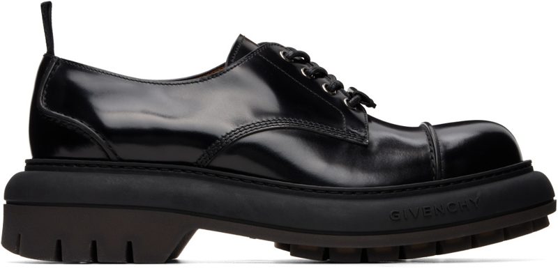 Black [GIVENCHY] Cargo Leather Derbys 262278M225000