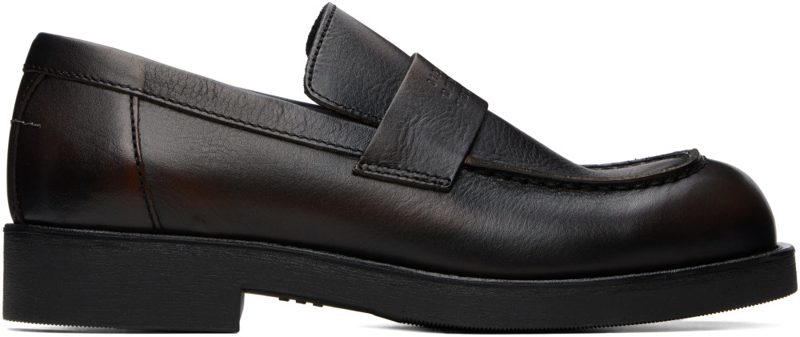 Brown Leather Loafers 262188M231009