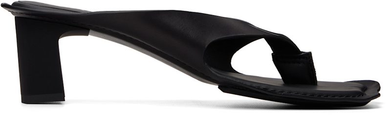 Black Anatomic Flip Flop Mule Heeled Sandals 261188F125003
