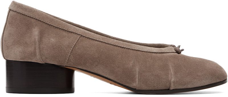 Taupe Tabi Ballerina H30 Suede Heels 262168F122015