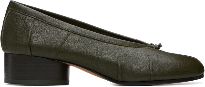 Green Tabi Ballerina Heels 262168F122017