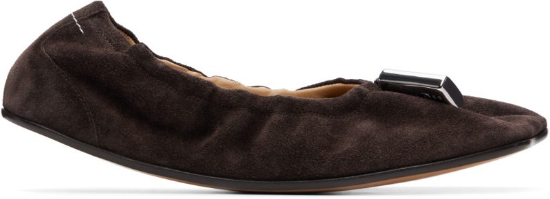 Brown Suede Anatomic Travel Ballerina Flats 262188F118013