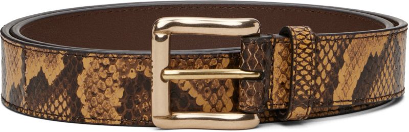 Brown Python Square Belt 262886M131006
