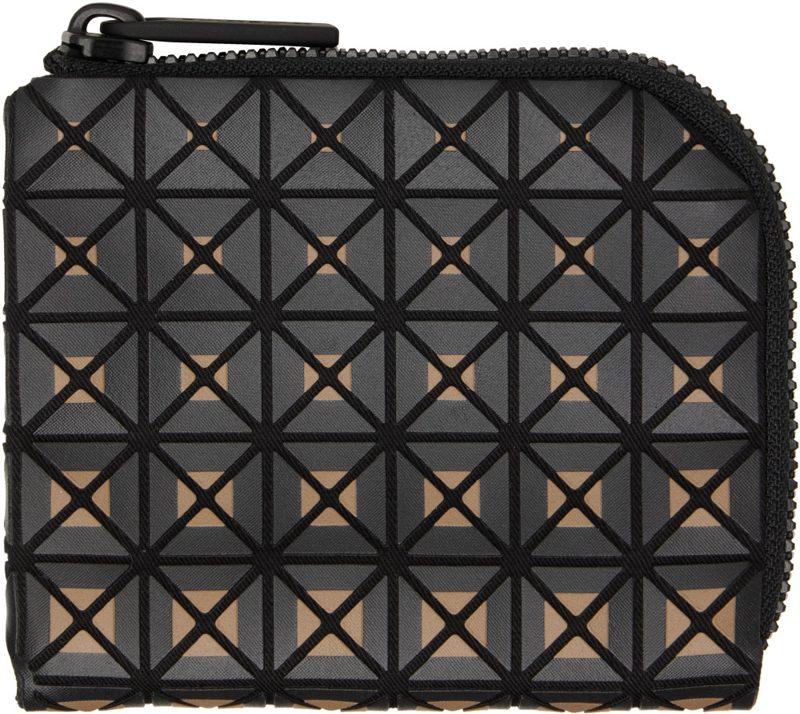 Black & Beige Clam Wallet 271730M164000
